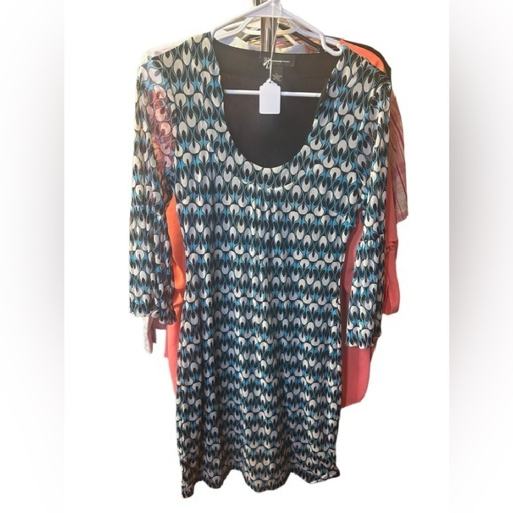 INC Midi Sheer Blue Black
